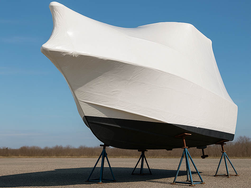 Boat shrink wrapping
