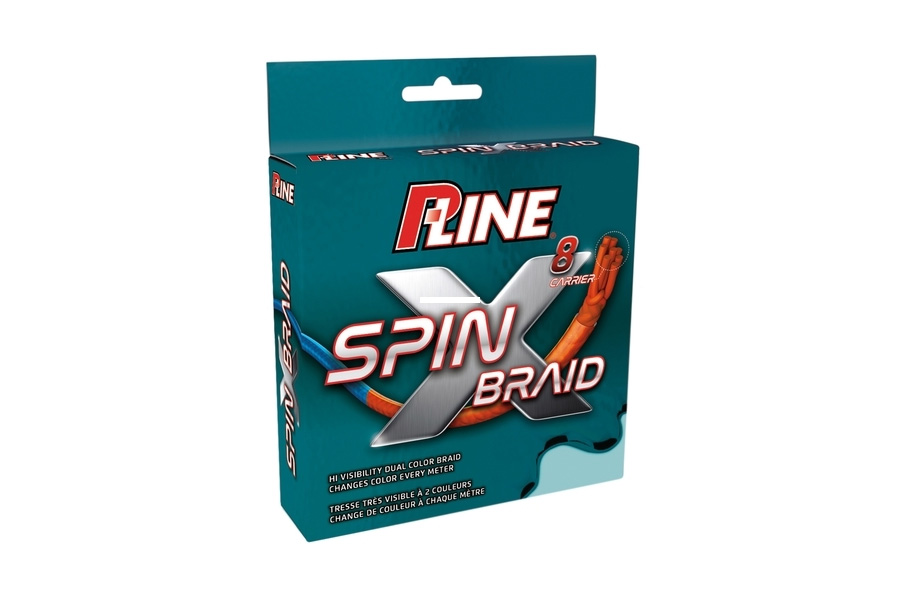 P Line 8 Carrier Spin X-Braid 8lbs Orange/Blue