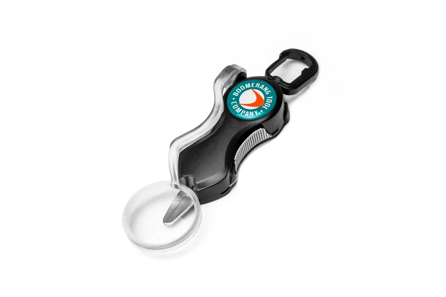 Boomerang Tool Super Snip Fishing Line Cutter with Magnifier (Black)