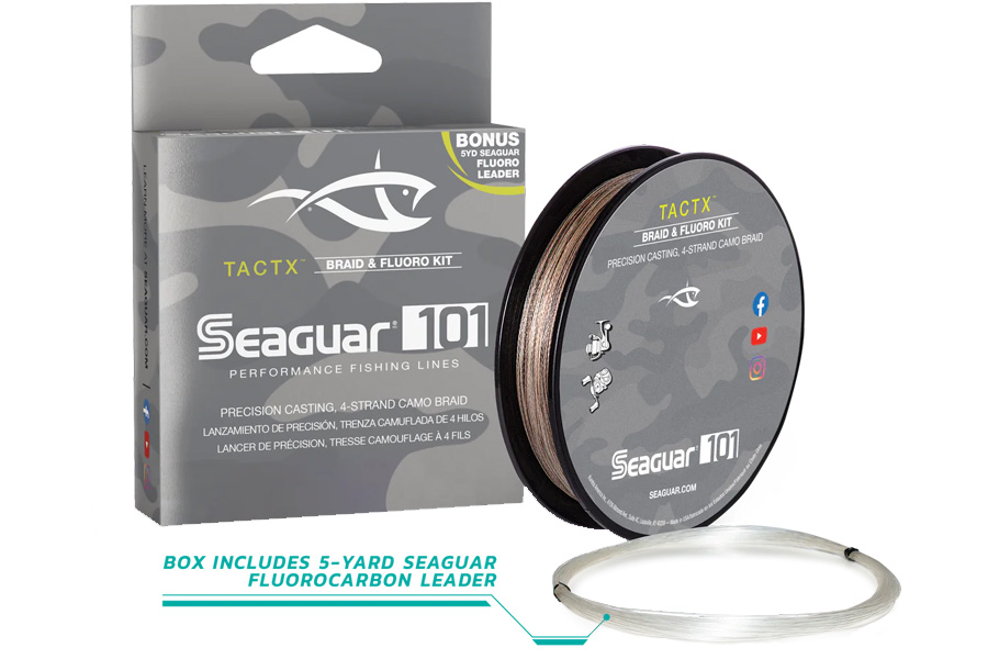 Seaguar TactX Braid with Fluoro Leader- 150 Yards