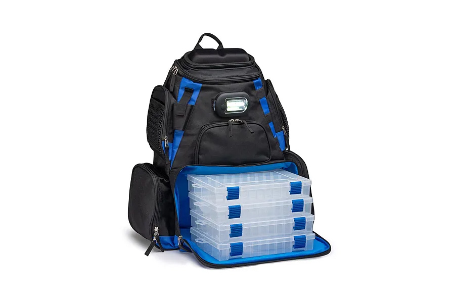 Vexan Fishing Backpack Tackle Box with LED Light