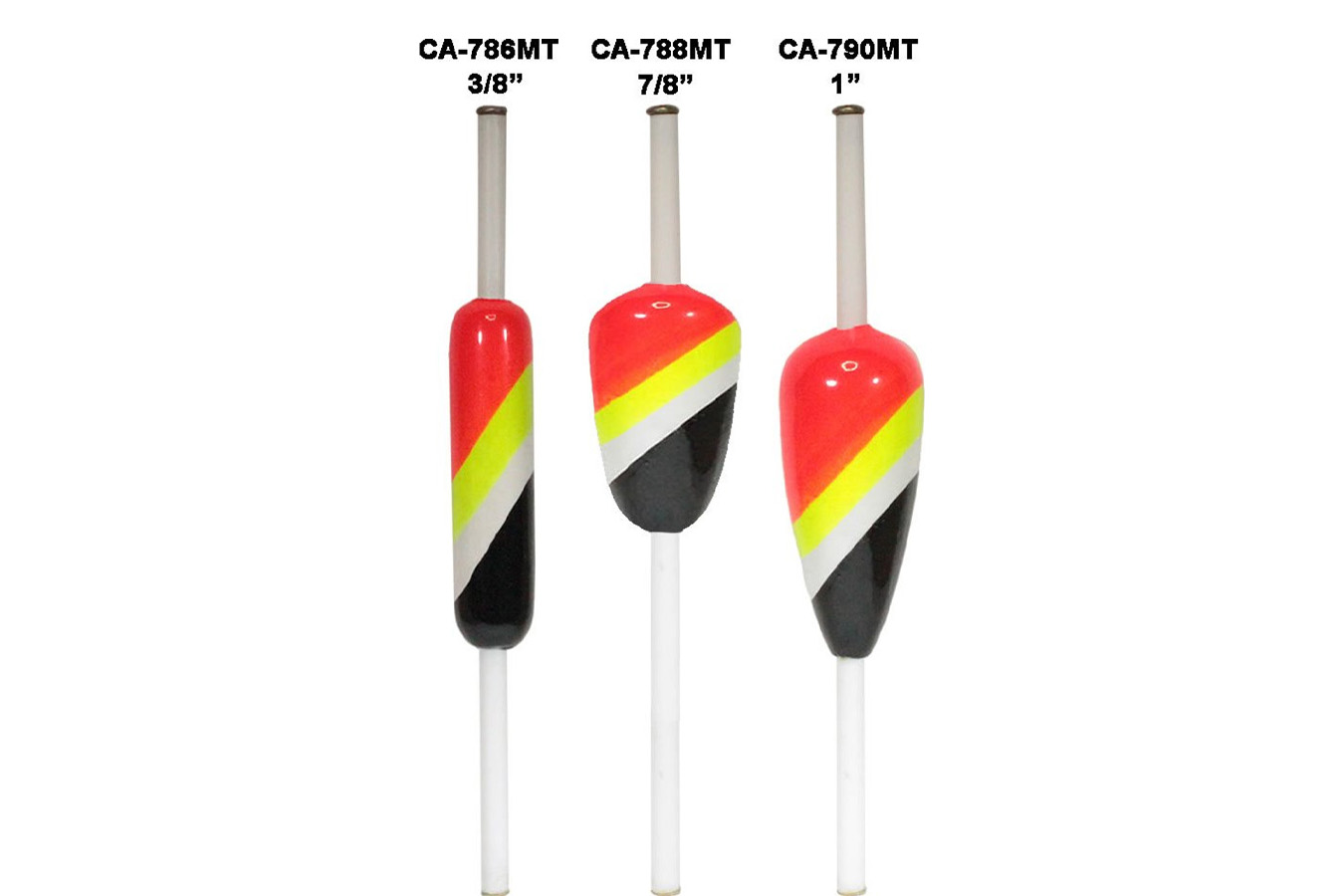 K And E Carlisle Metal Tiped Slip Float 3 Asst and 3 Loopers