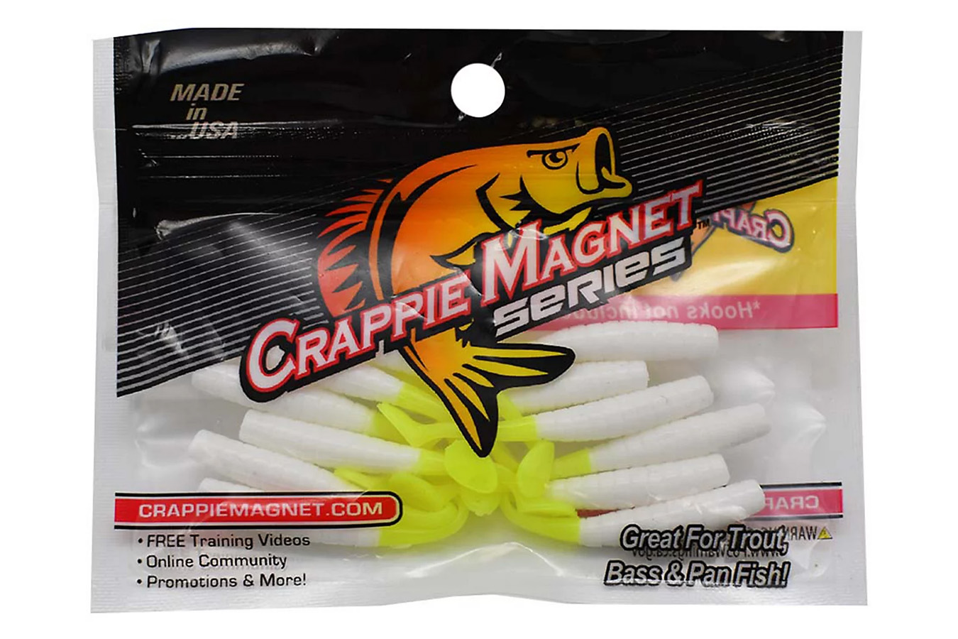 Crappie Magnet Tiny Dancer 8 Piece Pack 1.75 Inch  White-Chartruese